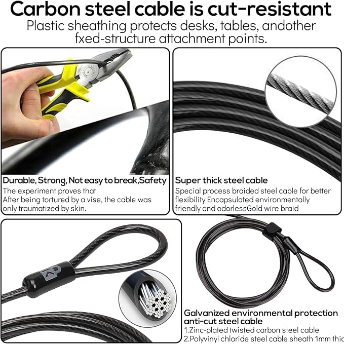 I3C Laptop Cable Lock 4 Digital Combination Lock Security Computer Cable Lock - Image 3