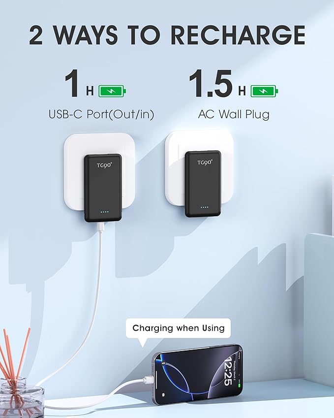 TG90° Portable Charger Power Bank, 5000mAh Small Battery Pack - Image 3