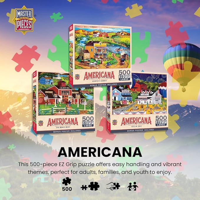 MasterPieces - 500 Piece Jigsaw Puzzle, Large EZ Grip Shapes, Labor Day - Image 2