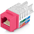 Everest 45° Angled RJ45 Cat6 Keystone Jacks 10-Pack in Pink by EverestMediaSolutions