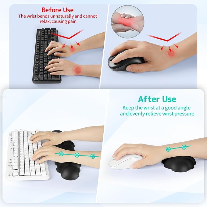 Cloud Wrist Rest Keyboard, Cloud Keyboard Wrist Pad Set - Image 3