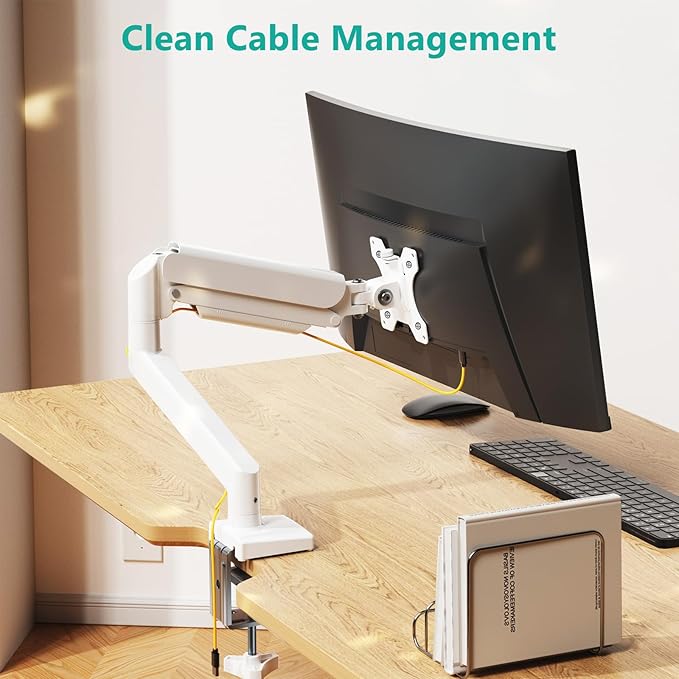 WALI Single Monitor Arm Mount Stand, Adjustable Gas Spring Arm Monitor Mount - Image 8