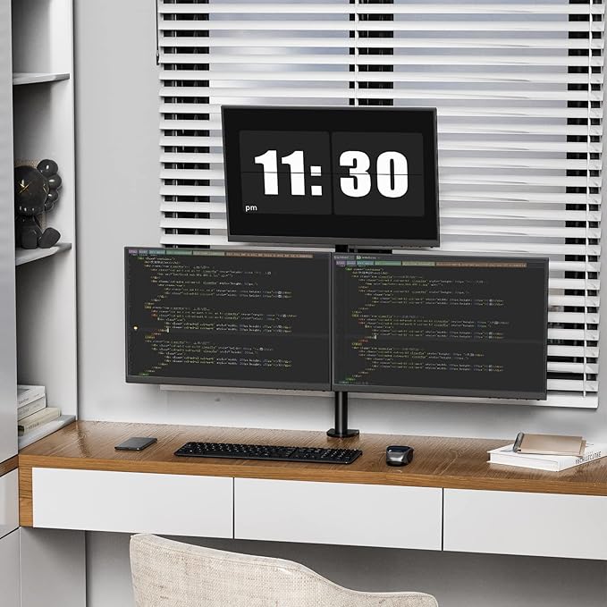 WALI Triple Monitor Mount for 13-27 inch Computer Screens, 3 Monitor Desk Mount - Image 9