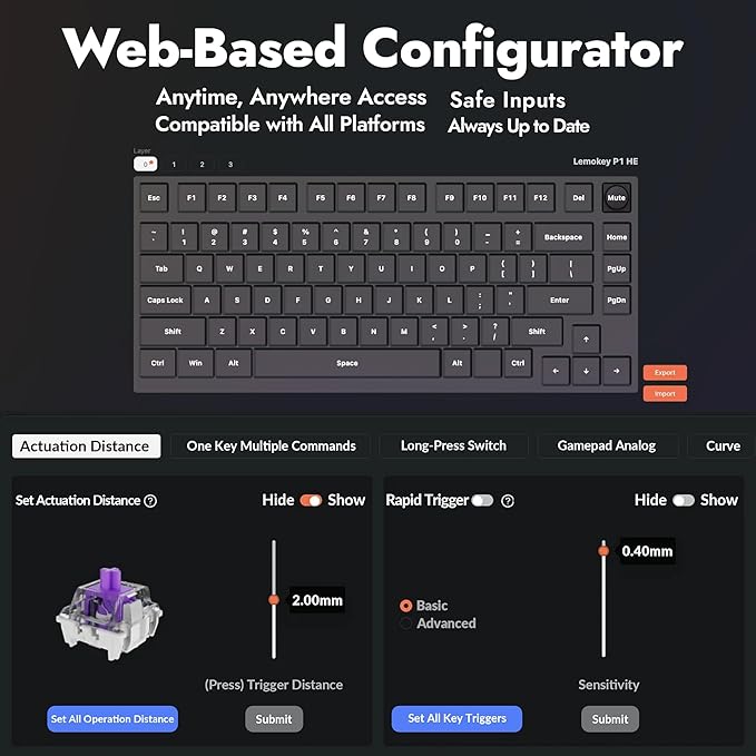 P1 HE 75% Wireless Custom Mechanical Gaming Keyboard - Image 6