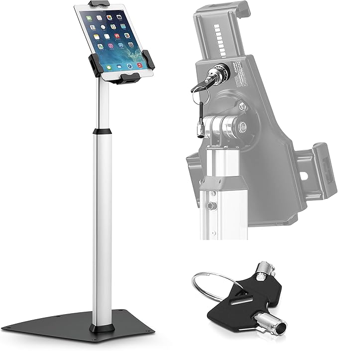 Pyle Anti-Theft Tablet Security Stand Kiosk-Heavy Duty Aluminum Metal Floor by PyleUSA