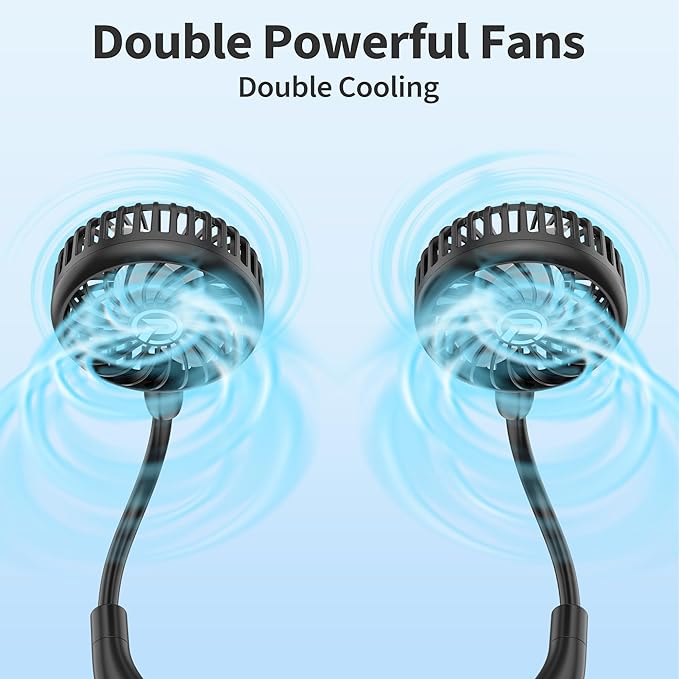 PANERGY Portable Neck Fan Rechargeable Hand Free Personal Fan Mini Wearable - Image 2