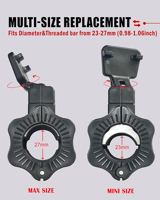 Adjustable Barbell Clips, Fits 0.98-1.1" Olympic & Standard Bars, Secure - Image 2