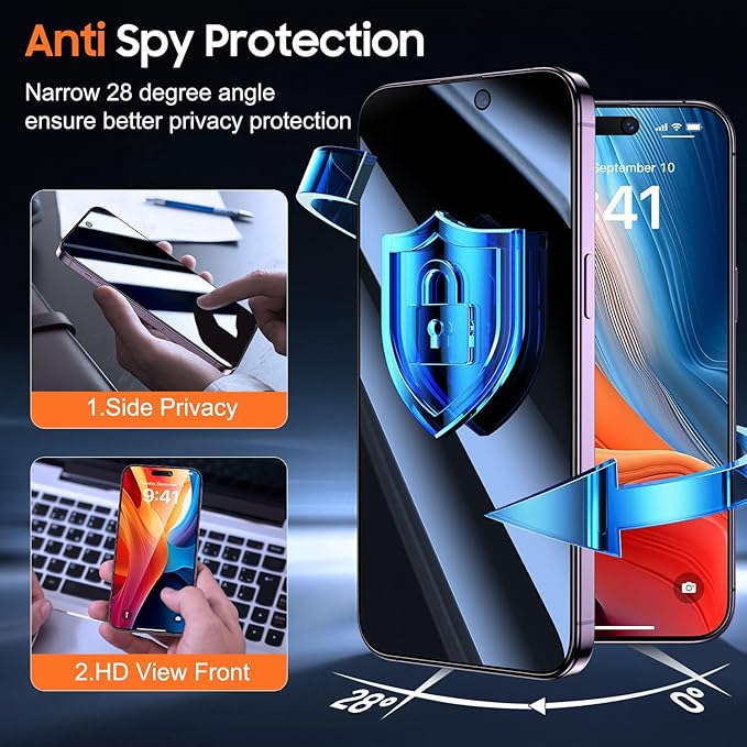 UniqueMe for iPhone 14 Pro Max Privacy Screen Protector - Image 2