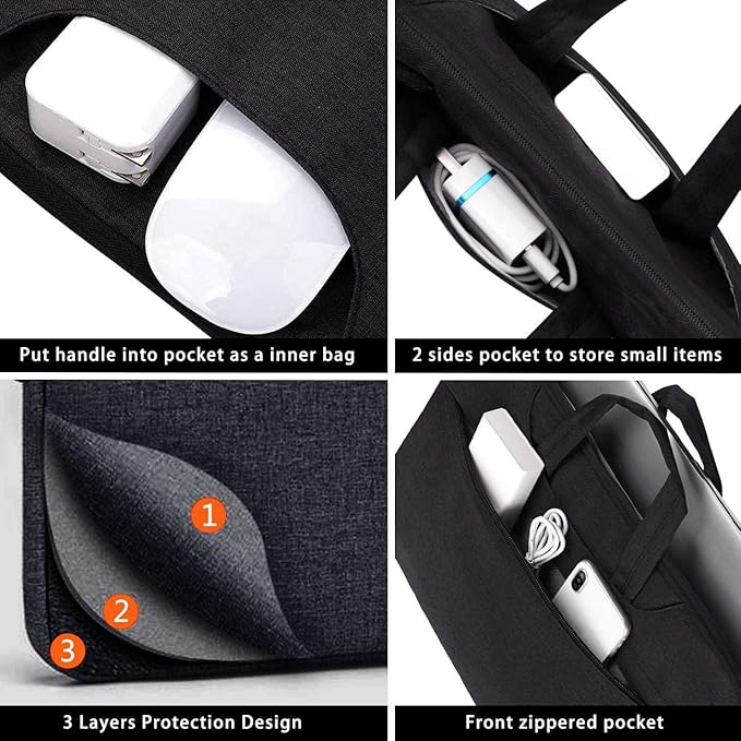 Voova Laptop Bag 15.6 Inch, Waterproof Computer Sleeve Carrying Case - Image 4