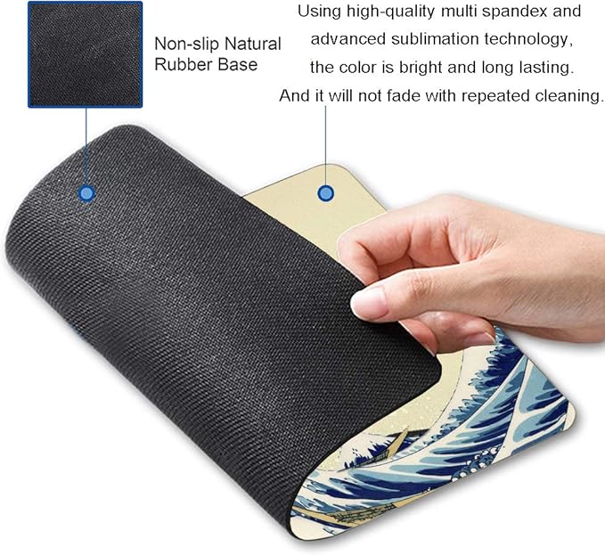 Gaming Mouse Pad, Japanese The Great Wave Off Kanagawa Mouse Pad Non-Slip - Image 2