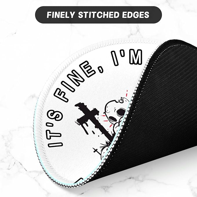 ITNRSIIET Round Mouse Pad with Stitched Edge Premium-Textured Waterproof - Image 4