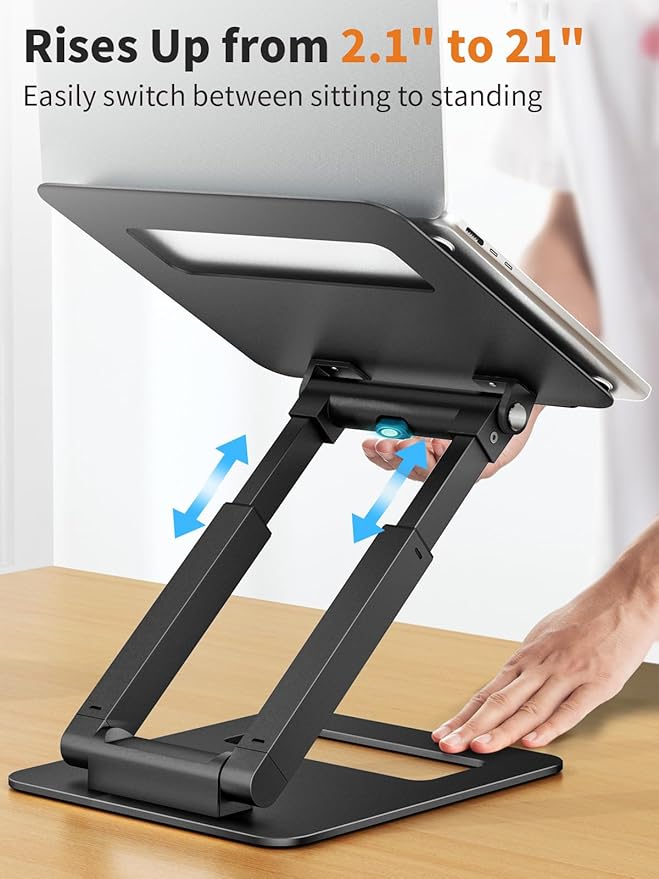 tounee Laptop Stand for Desk Adjustable Height, Telescopic Computer Stand - Image 3