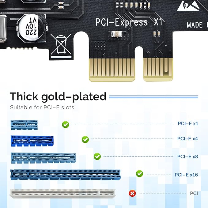 ELUTENG PCIE USB 3.2 Card 8 Ports PCI Expree to USB C Expansion Card Superspeed - Image 2