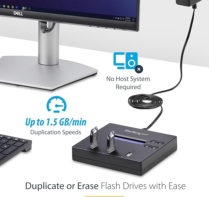 StarTech.com Standalone 1 to 2 USB Flash Drive Duplicator / Cloner / Eraser - Image 2