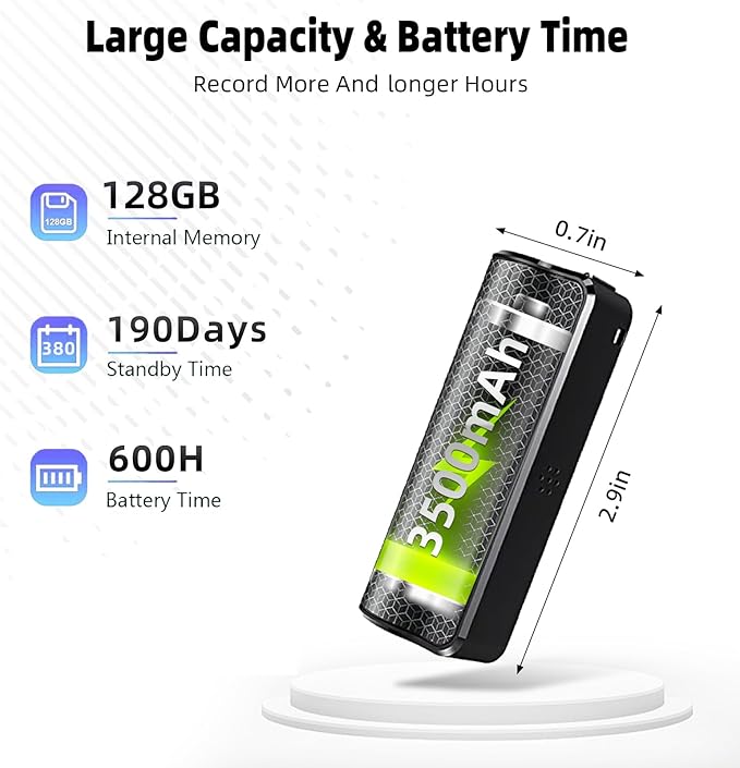 128G Magnetic AI Voice Recorder, Smart Audio Recorder - Image 5