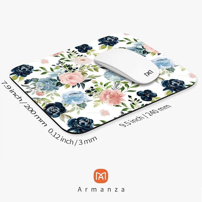 Square Mouse Pad Pretty Flowers, Personalized Premium-Textured Custom Mouse Mat - Image 2