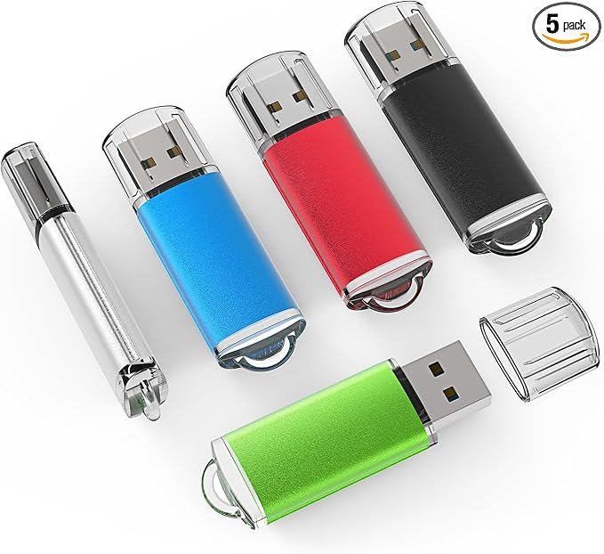 TOPESEL 5 Pack 1GB USB 2.0 Flash Drive Memory Stick Thumb Drives by TOPESEL