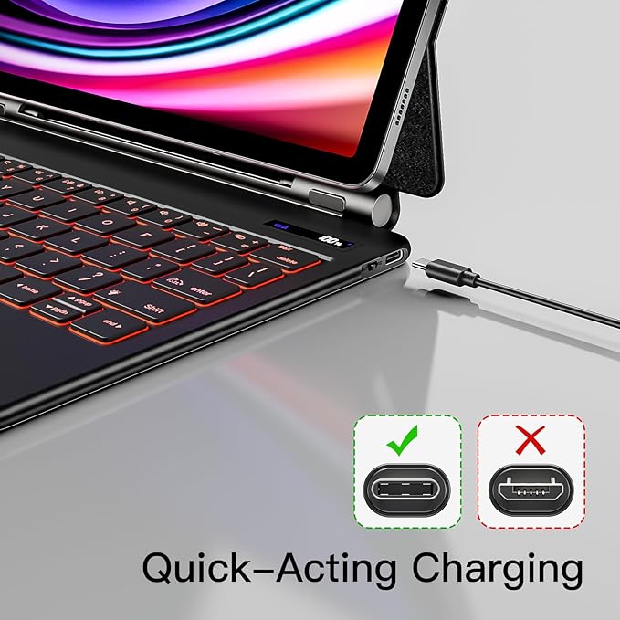Magentic Keyboard Case for Samsung Galaxy Tab S10 FE/S9 FE 5G 10.9", Tab - Image 7