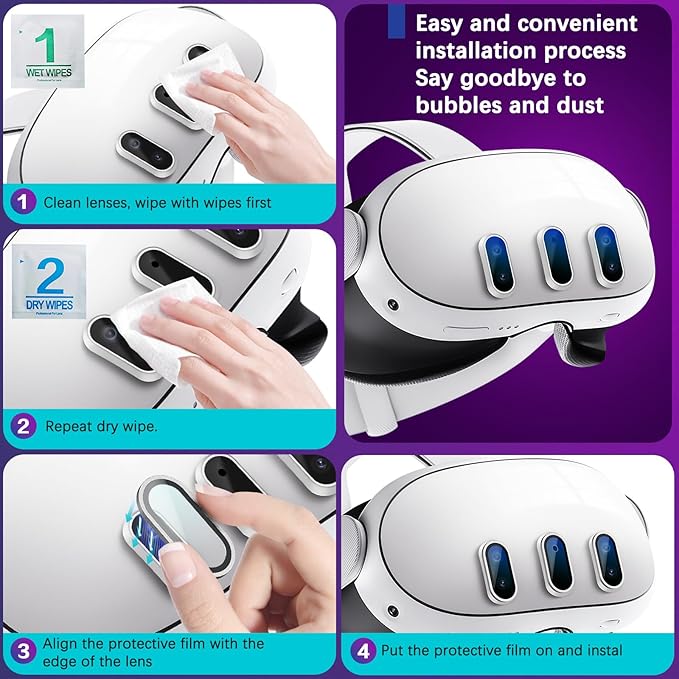 Camera Lens Protector for Oculus Meta Quest 3, Thin 9H Tempered Glass, Alloy - Image 7
