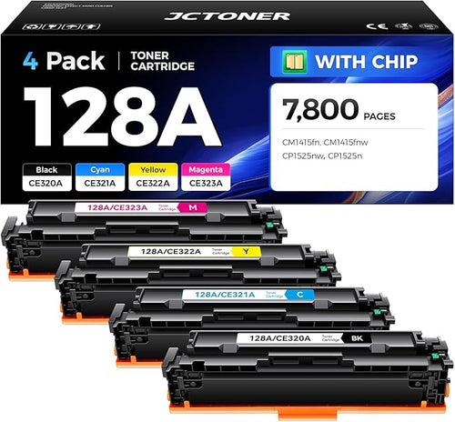 128A Toner Cartridge 4-Pack High Yield Replacement by JCTONER