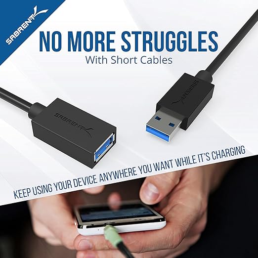 SABRENT 22AWG USB 3.0 Extension Cable A Male to A Female 3 Feet - Image 7