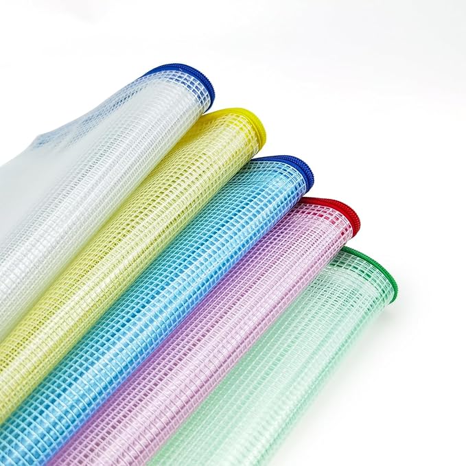 AUSTARK 10 Pcs Zipper File Bags, Waterproof Plastic Mesh Pouch - Image 3