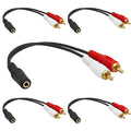 Cmple - [5 Pack 3.5mm Female Jack to 2 RCA Plugs Audio Stereo Adapter, 3.5mm by Cmple