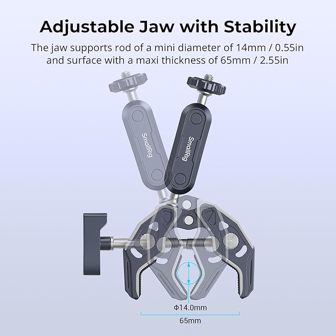 SMALLRIG Camera Mount Clamp 2-Pack, Ballhead Magic Arm - Image 5