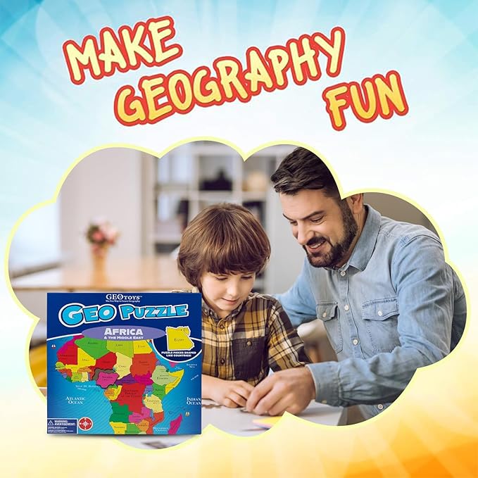 Geotoys GeoPuzzle, Africa and Middle East Shaped Jigsaw Puzzle, Map Puzzle - Image 3