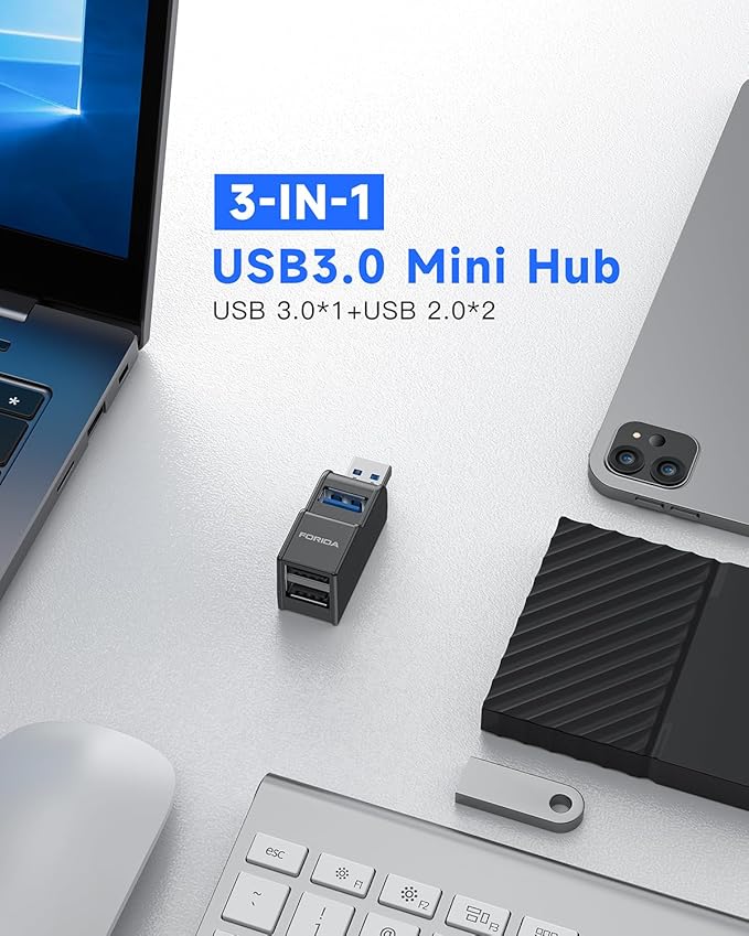 FORIDA 3 Ports USB 3.0 Adapter, USB Hub - Image 4