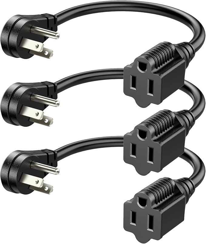DEWENWILS 1FT Short Extension Cord, Flat Head Extension Cord Indoor by DEWENWILS