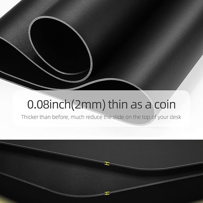 YSAGi Desk Pad, Desk Mat, 31.5" x 15.7" Laptop Leather Desk Pad Protector - Image 3