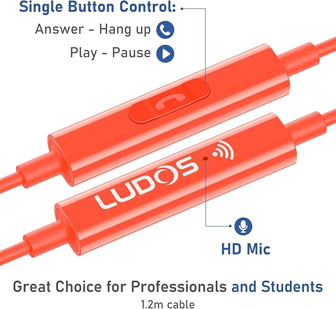 LUDOS OMNITONE Wired Earbuds in-Ear Headphones, 5 Year Warranty, Earphones - Image 3