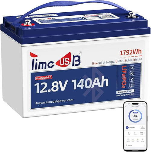 12.8V 140Ah Lithium Battery by Timeusb