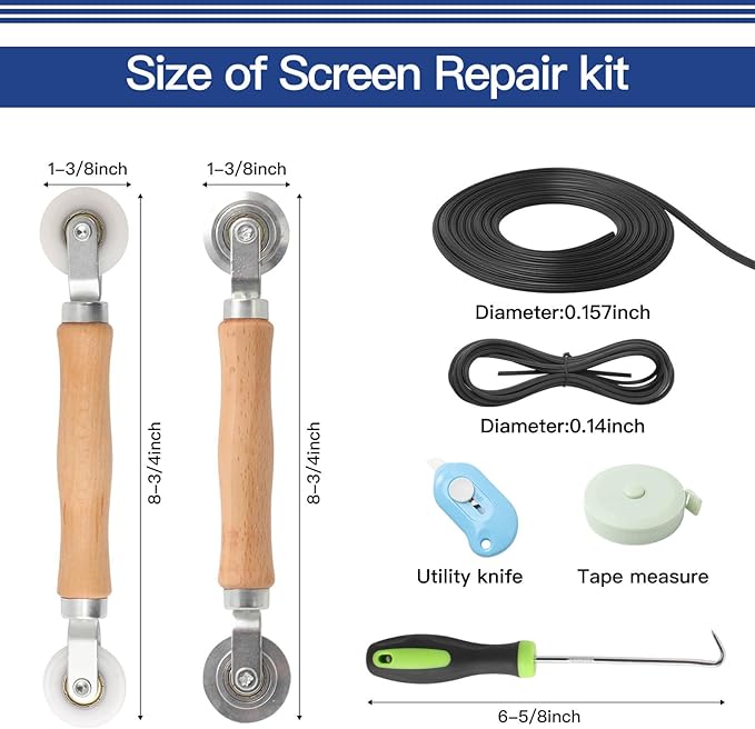 Window Screen Door Repair Kit Include Window Screens Mesh 48"x117" - Image 2