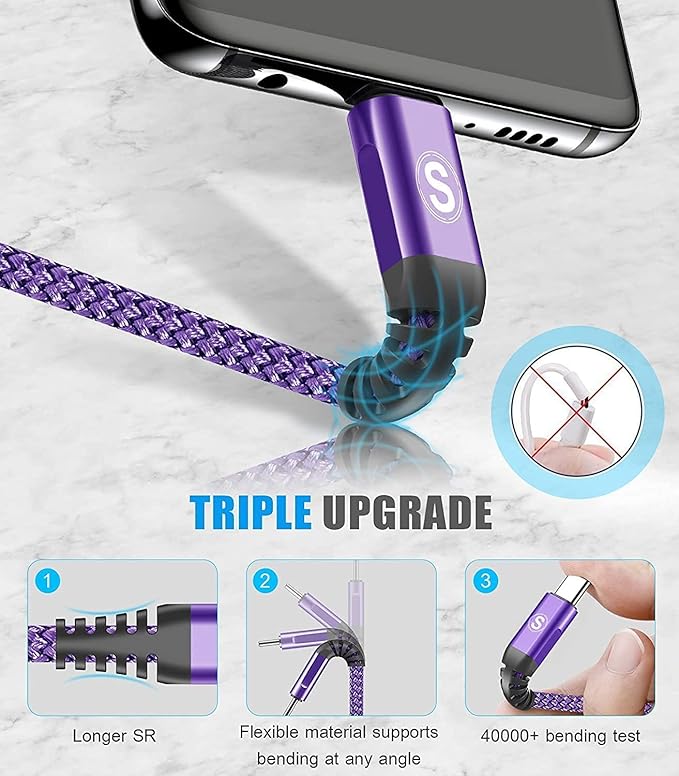 sweguard USB Type C Charger Cable iPhone 16 Charger Nylon Braided Cord - Image 5