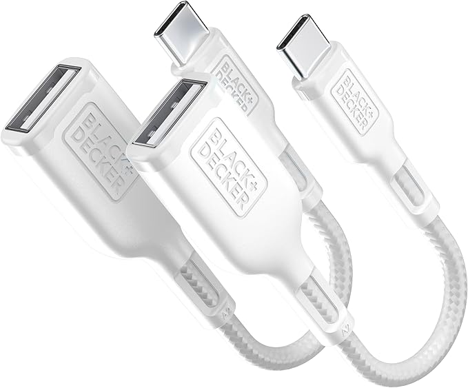 BLACK+DECKER USB C to USB A Adapter, USB C Male to USB Female Adapter Nylon by BLACKDECKER