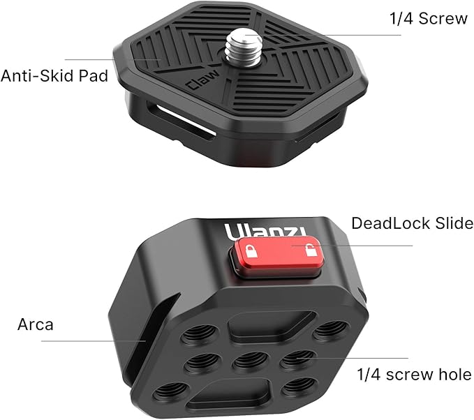 Upgrade Claw Quick Release Plate Camera Mount w Arca Swiss Slot, 1/4" Screw - Image 5