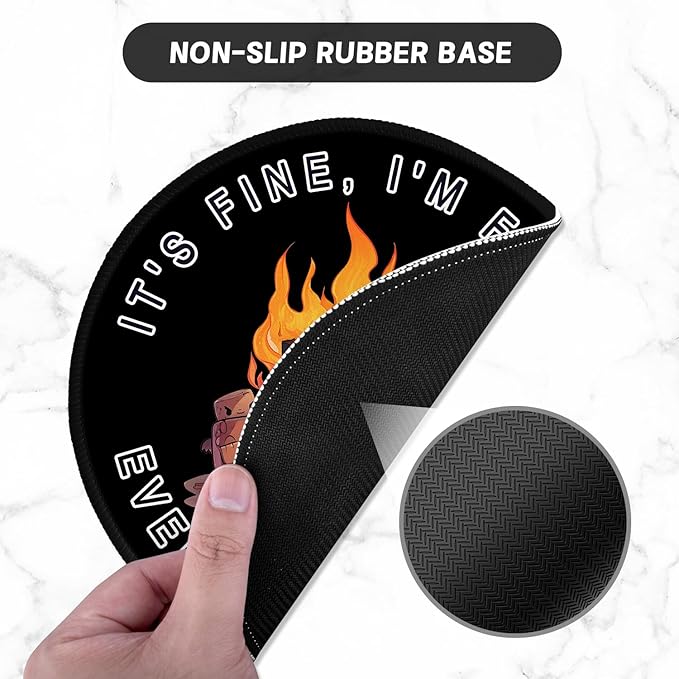ITNRSIIET Round Mouse Pad with Stitched Edge Premium-Textured Waterproof - Image 3