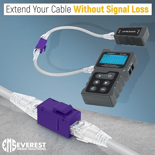 Everest RJ45 CAT6 Keystone Coupler in Purple - Image 4