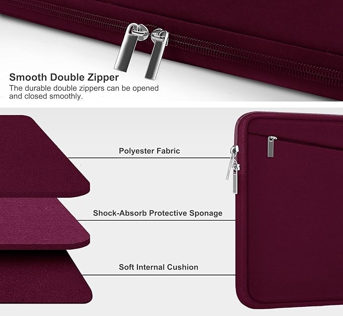 Laptop Sleeve 15.6 inch, Durable Computer Carrying Bag Protective Case - Image 3