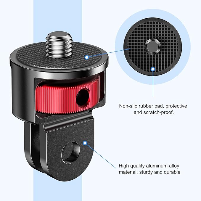 2 Pieces Camera Tripod Mount for Gopro Adapter 360°Adjustable Aluminum Alloy - Image 5