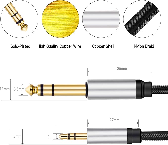 3.5 mm to 6.35 mm Audio Cable 25Ft, Amplifiers - Image 5