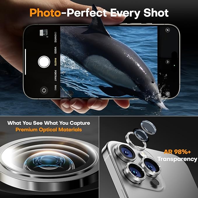 Camera Lens Protector for iPhone 16 Pro Max/16 Pro/15 Pro Max/15 Pro/14 Pro - Image 4