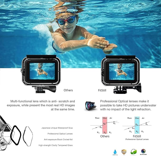 FitStill 148FT/45M Underwater Waterproof Protective Case Shell Compatible - Image 4