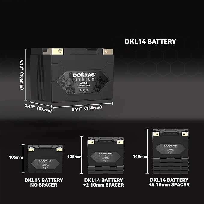 DKL14 550A LiFePO4 Motorcycle Lithium Battery, 12V 4Ah Powersports Battery - Image 6