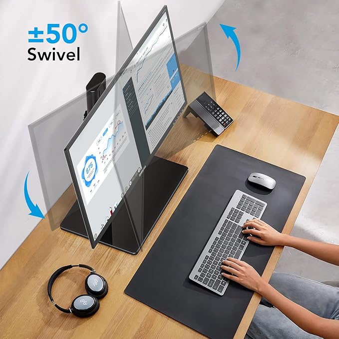 AX WABER Single Monitor Desk Stand Free-Standing Desk Mount Arm Riser - Image 4