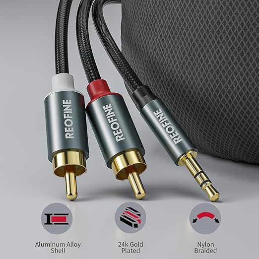 3.5mm to RCA Cable, 3.5 mm 1/8 to RCA 2-Male Headphone Jack Adapter HiFi Sound - Image 4
