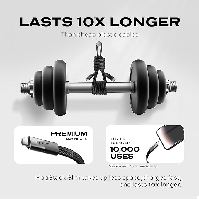 Statik MagStack USB C to USB C Cable, Magnetic Anti Tangle Flat Type C Charger - Image 5