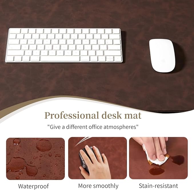 Leather Desk pad for Computer and laptops, Large Mouse pad and Keyboard mat - Image 5